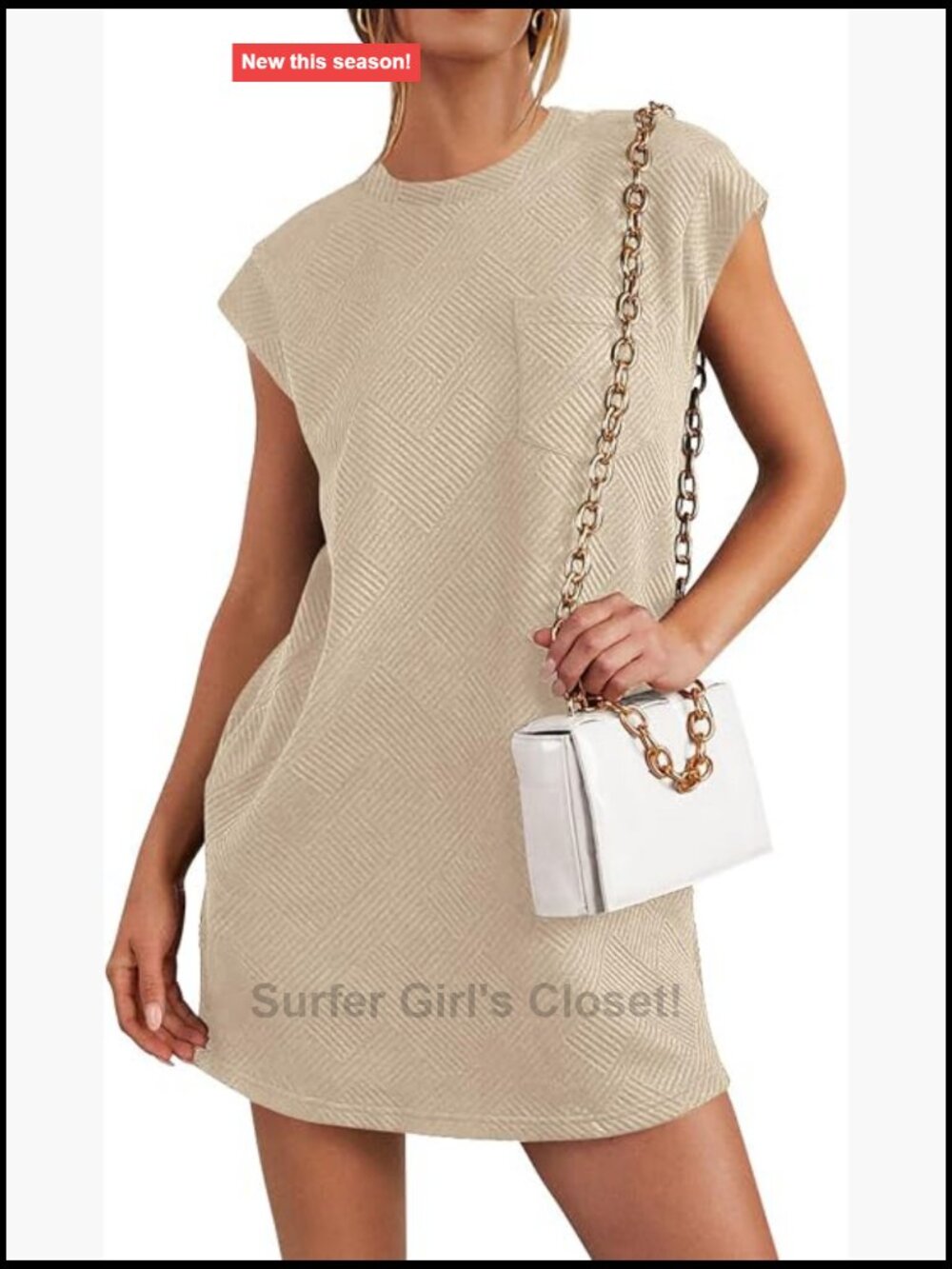 Women's Cap Sleeve Shift Dress with Pockets Soft Summer Casual Mini Dress - Picture 1 of 7